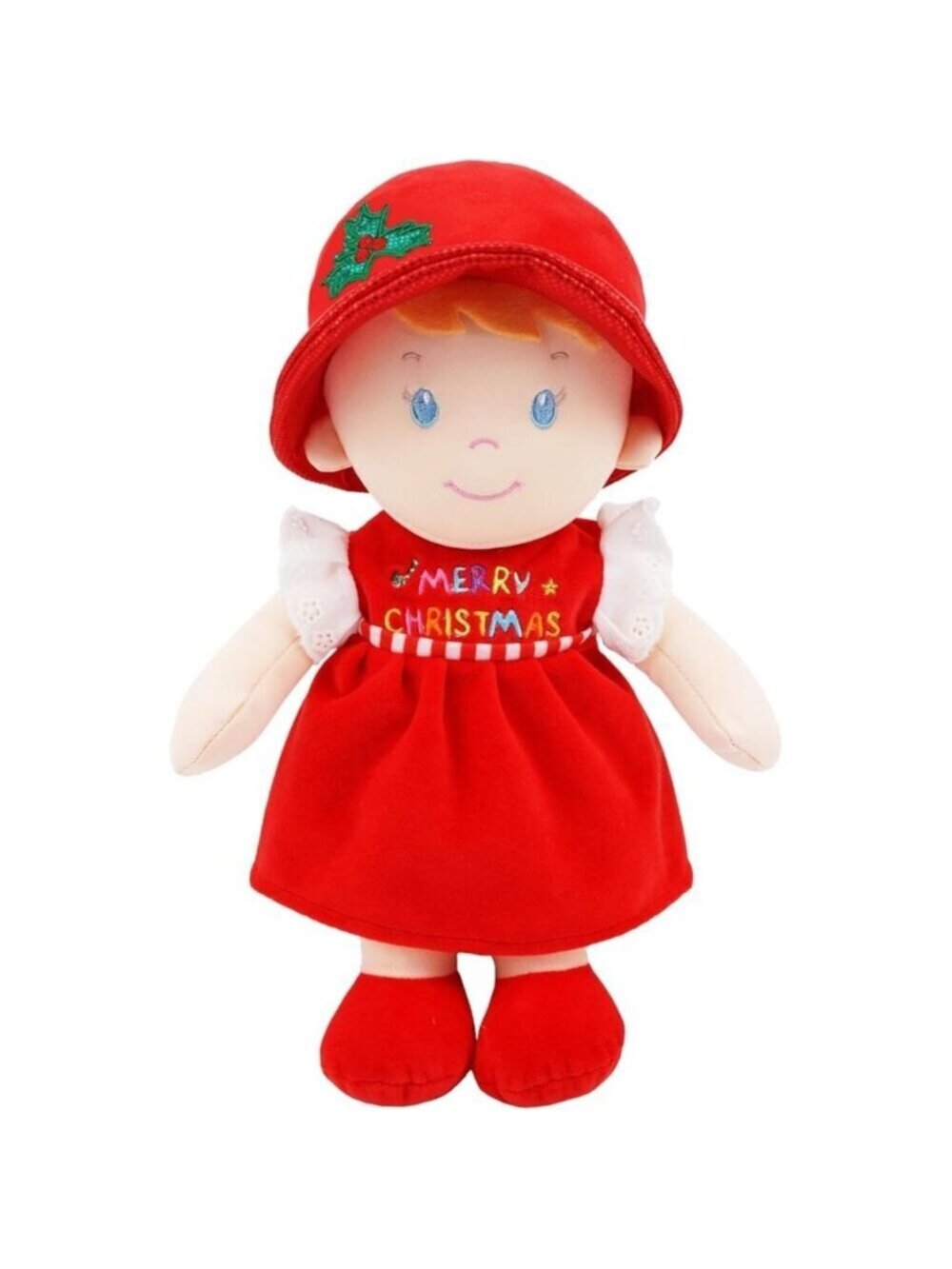 June Garden 14 Inch Soft Dolly Emilia Stuffed Baby Boy Doll Christmas Edition